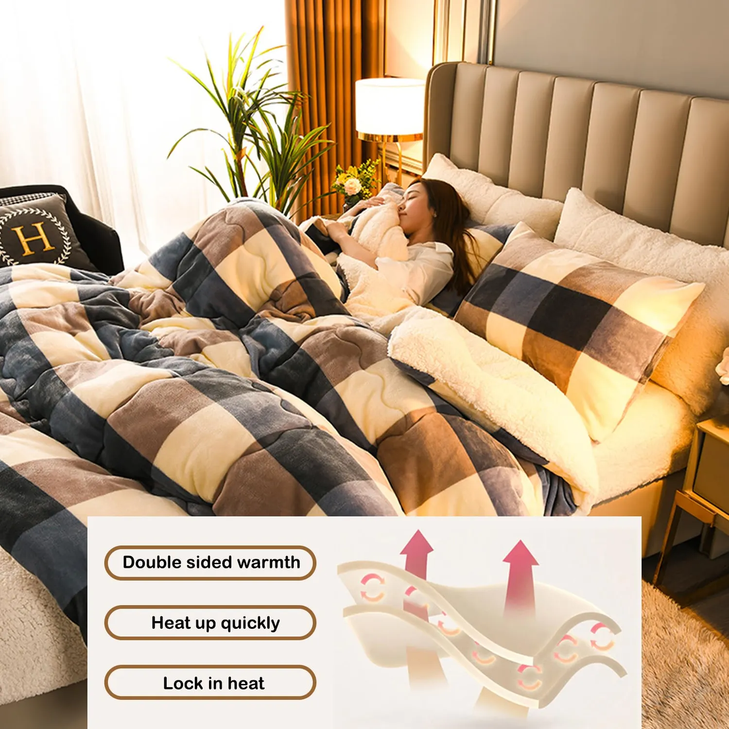 HonunGron Bettdecke Winter 150x200cm 2,5kg Plaid extra warm
