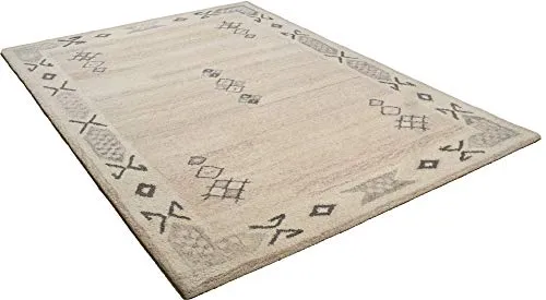 THEKO Royal Berber Teppich 60x90 cm Melange Schurwolle