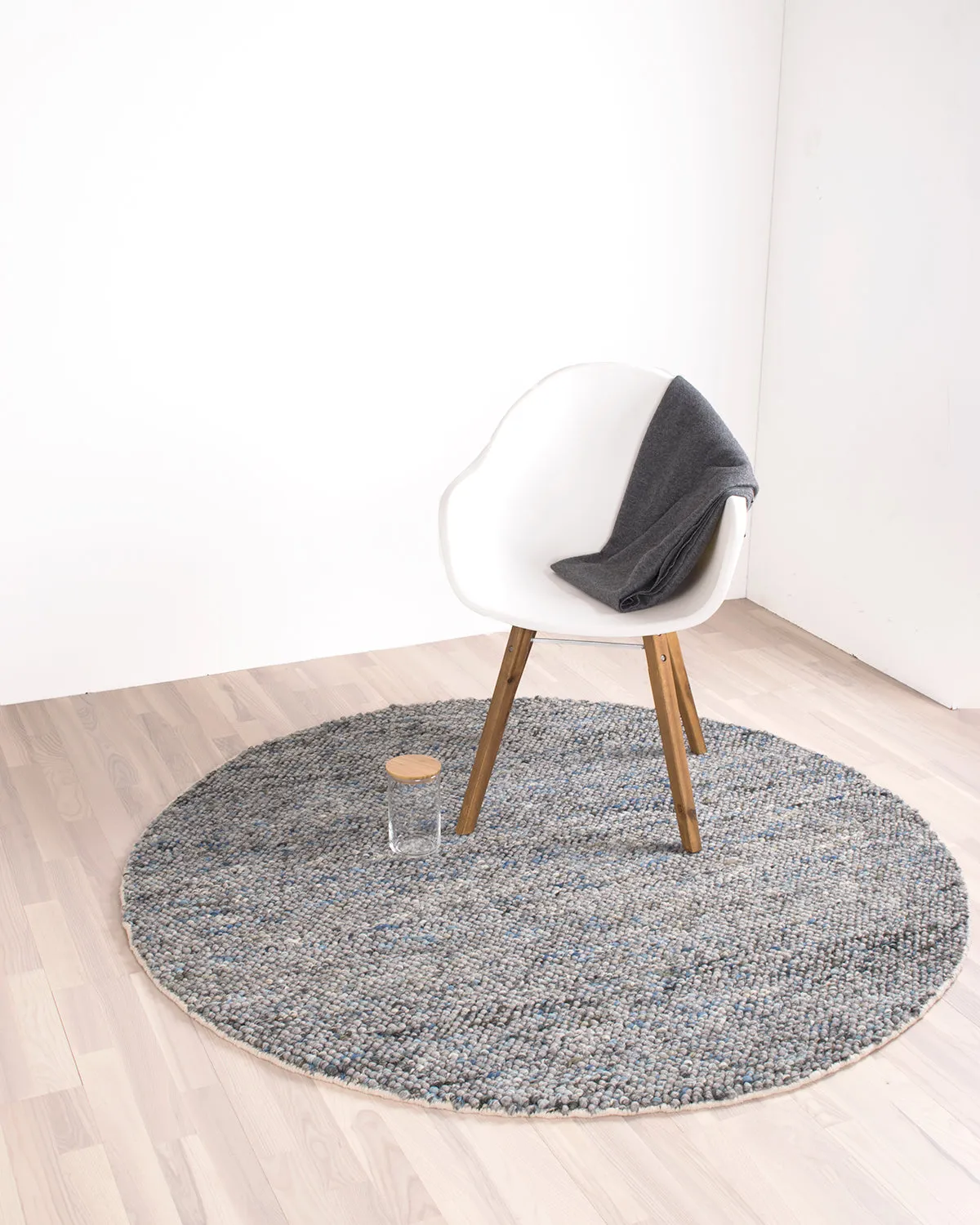 HC Interior Rugs Oxford 2200-030 Teppich Graublau Wolle
