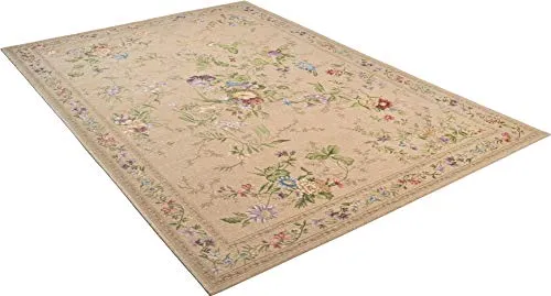 THEKO Flomi Teppich 60x90 cm Beige Floral flach
