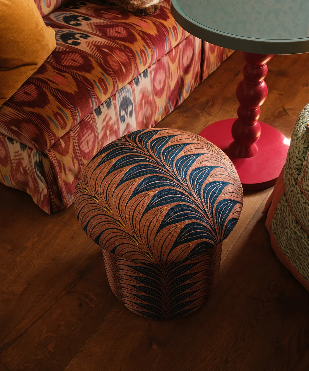 Doing Goods Milo Palm Hocker Palmen-Stickerei 45x45cm