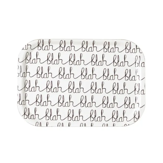 Donna Wilson Blah Blah Tablett Melamin 27 cm gemustert