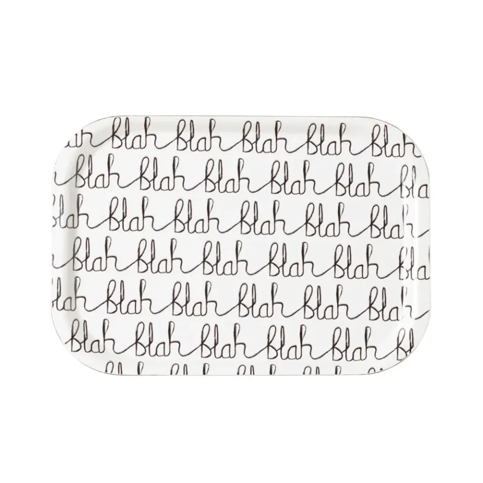 Donna Wilson Blah Blah Tablett Melamin 27 cm gemustert