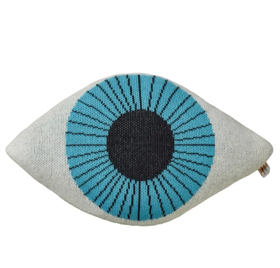 Donna Wilson Blue Eye Kissen 54x21 cm Lammwolle