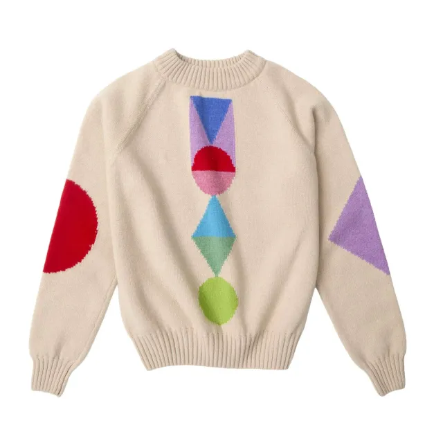 Donna Wilson Quinn Pullover Lammwolle Colourblock