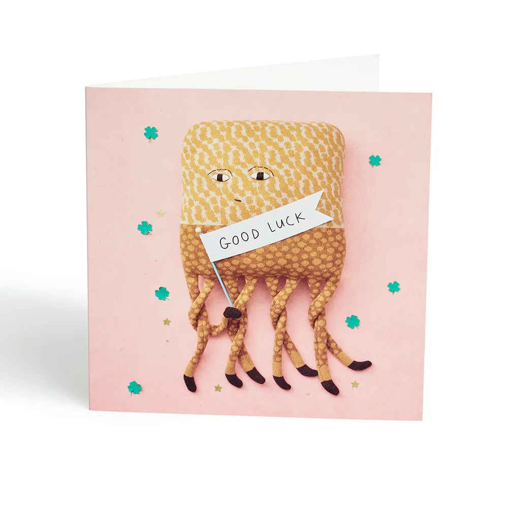 Donna Wilson Ozzy Good Luck Karte Viel Glück 15x15 cm