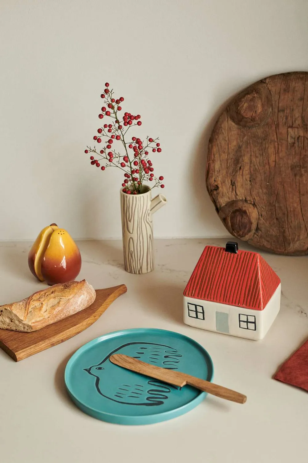 Donna Wilson House Butterdose Steinzeug 12,75 cm weiß