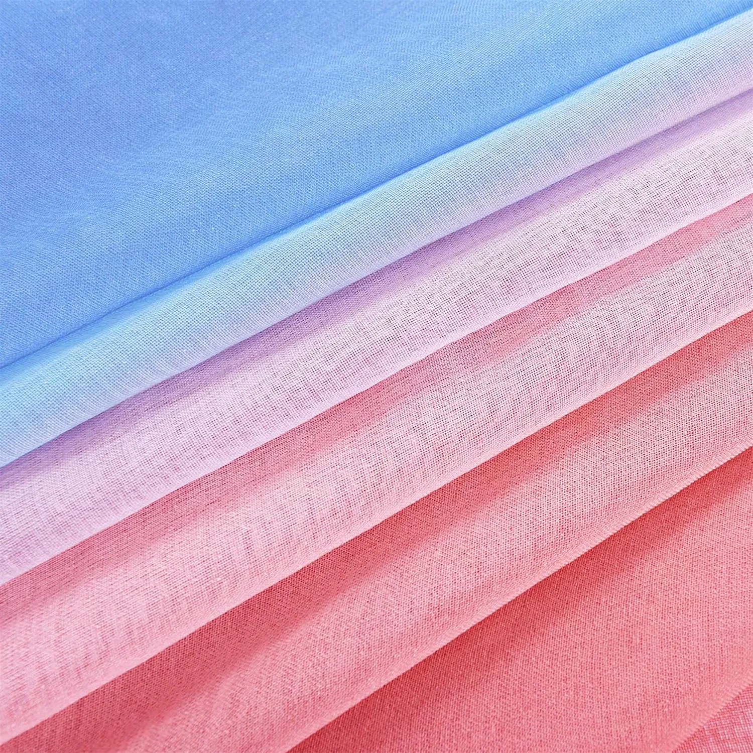 HonunGron Farbverlauf Voile-Vorhang transparent Rosa-Blau 244x132 2er-Pack