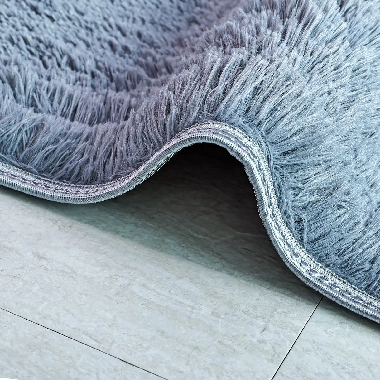 QUANHAO Plüschteppich Teppich Grau 80x120 cm Flauschig
