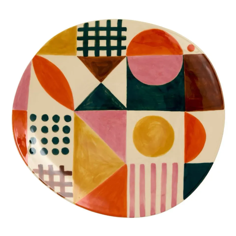 Donna Wilson Glypha Servierplatte Steingut 36x38cm bunt