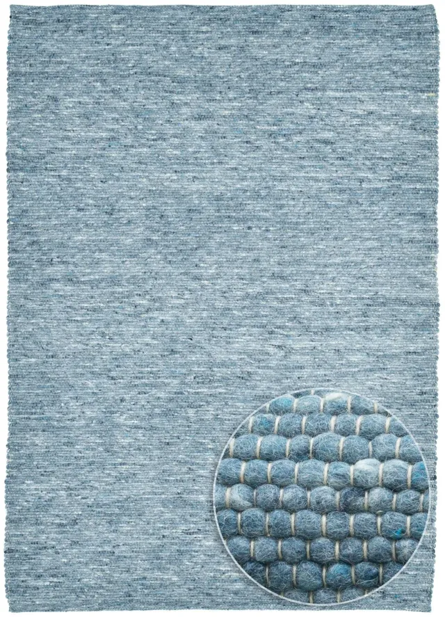 THEKO Alpen Wollteppich blau – 100% Schurwolle handgewebt