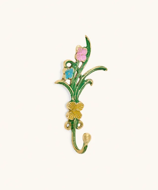 Doing Goods Ivy Wandhaken Messing Blumen