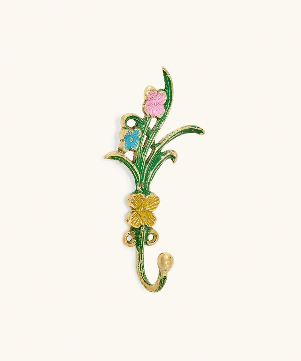 Doing Goods Ivy Wandhaken Messing Blumen