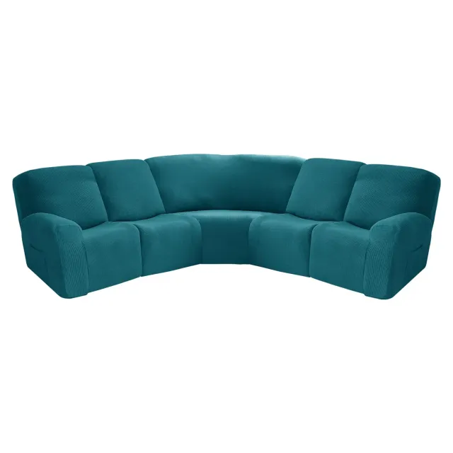 HonunGron Ecksofa Bezug 5-Sitzer Jacquard Dunkelgrün 7-teilig