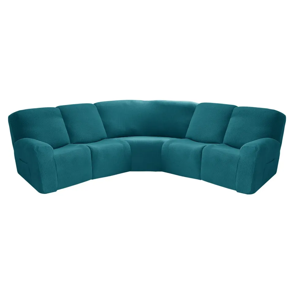 HonunGron Ecksofa Bezug 5-Sitzer Jacquard Dunkelgrün 7-teilig