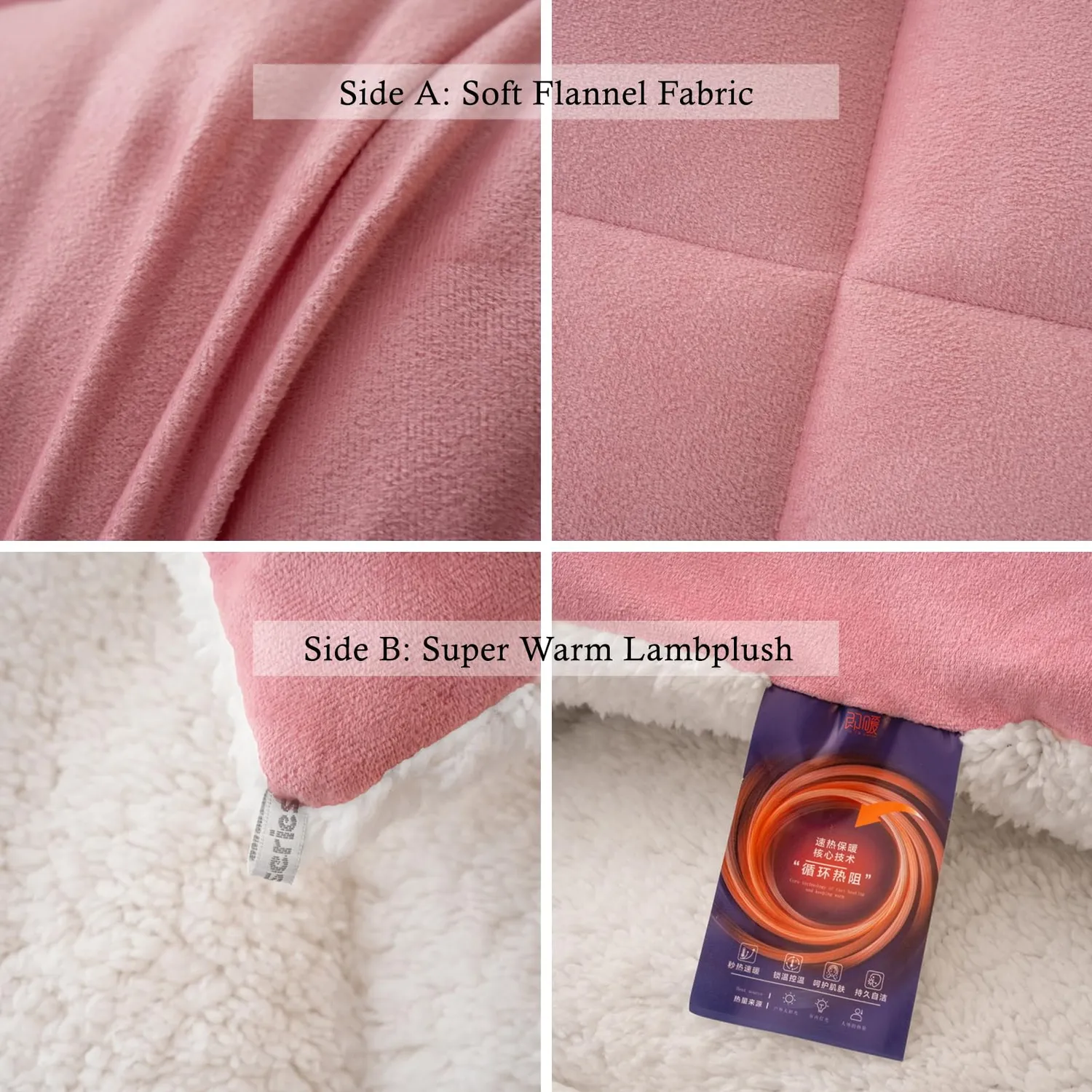 HonunGron Winter Bettdecke 150x200cm Hell Rosa 2,5kg warm