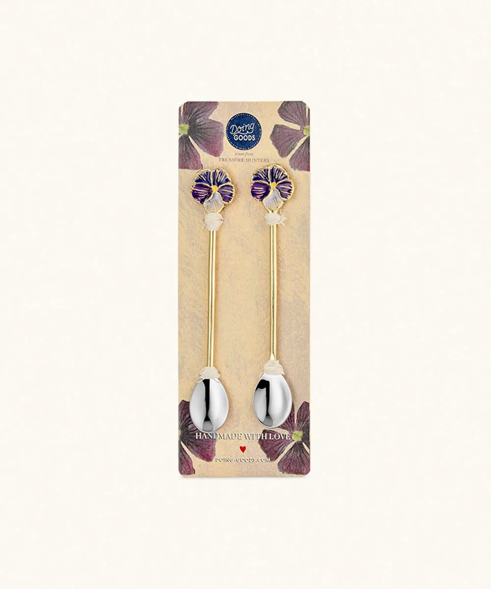 Doing Goods Valery Violet Teelöffel-Set gold Emaille