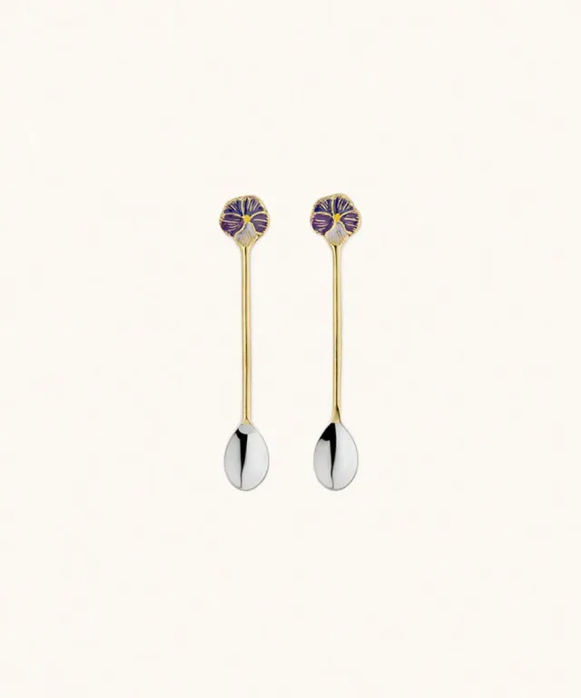 Doing Goods Valery Violet Teelöffel-Set gold Emaille