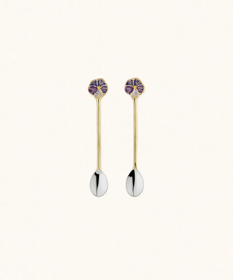 Doing Goods Valery Violet Teelöffel-Set gold Emaille