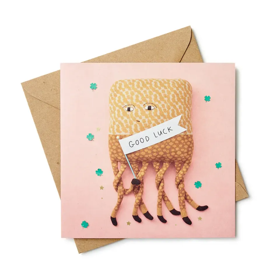 Donna Wilson Ozzy Good Luck Karte Viel Glück 15x15 cm