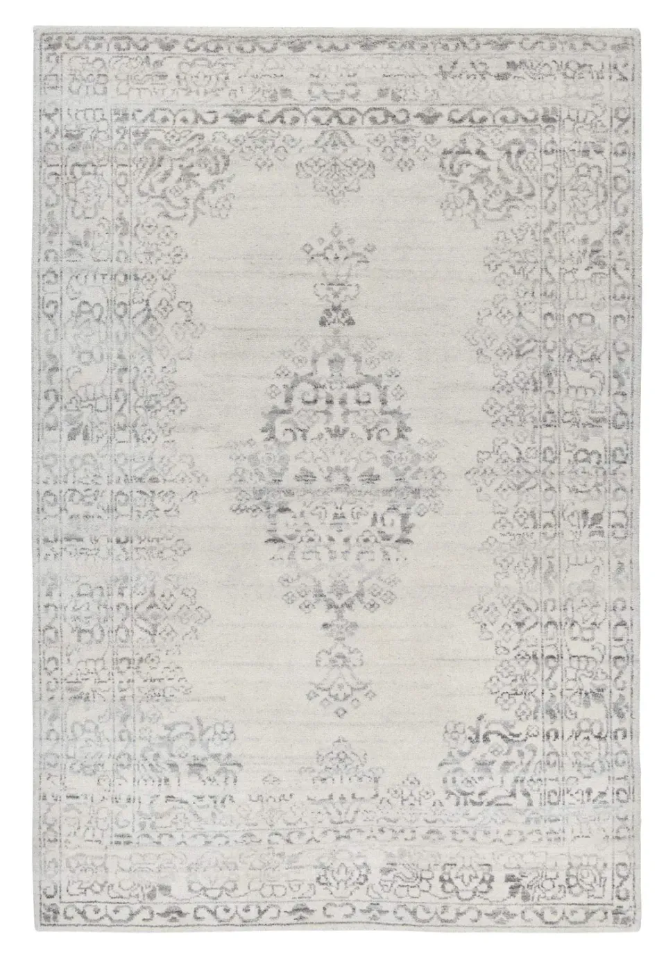 THEKO Versian Teppich 70x140 Natur Schurwolle handgeknüpft