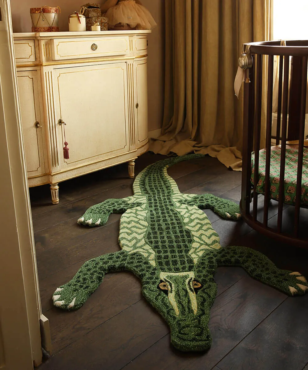 Doing Goods Coolio Crocodile Large Teppich Krokodil Wolle