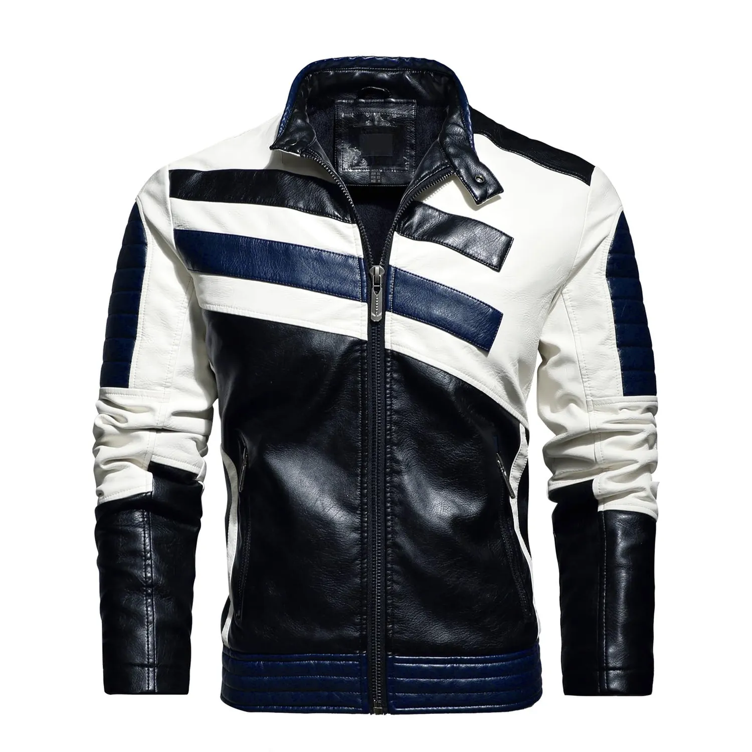HonunGron Motorradjacke Herren Biker Leder-Optik wasserdicht