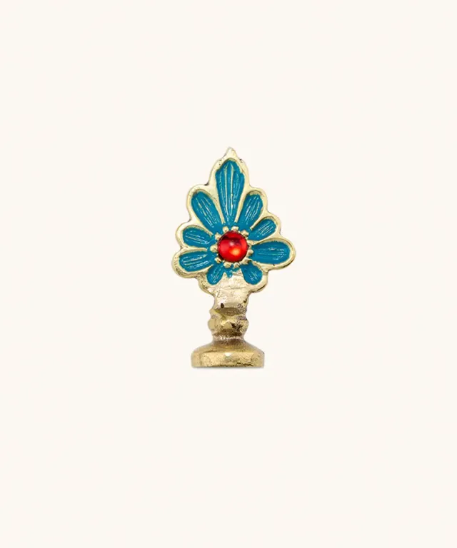 Doing Goods Sadie Kartenhalter Messing Blau Floral Memo