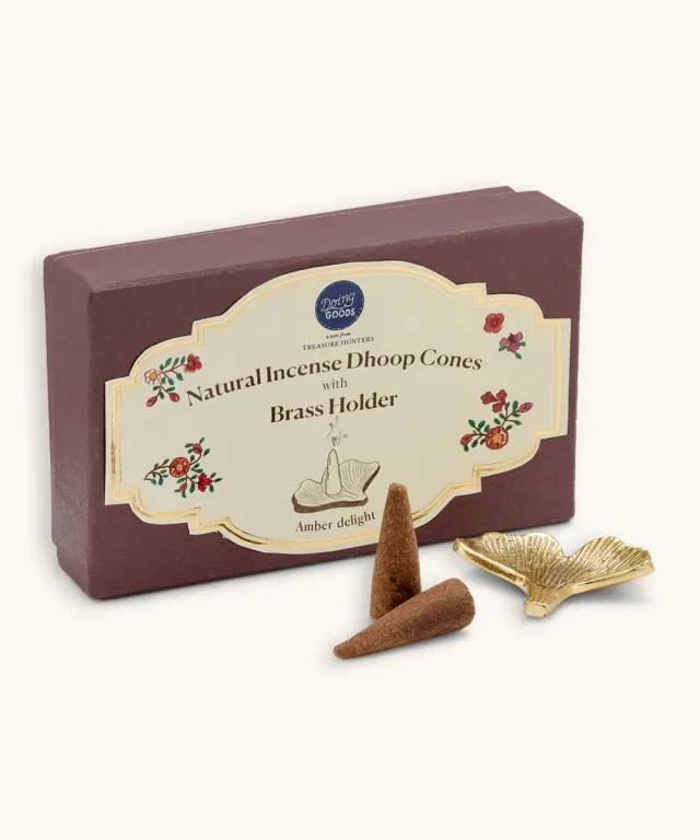 Doing Goods Amber Räucherkegel-Set 13,5cm Dhoop + Halter