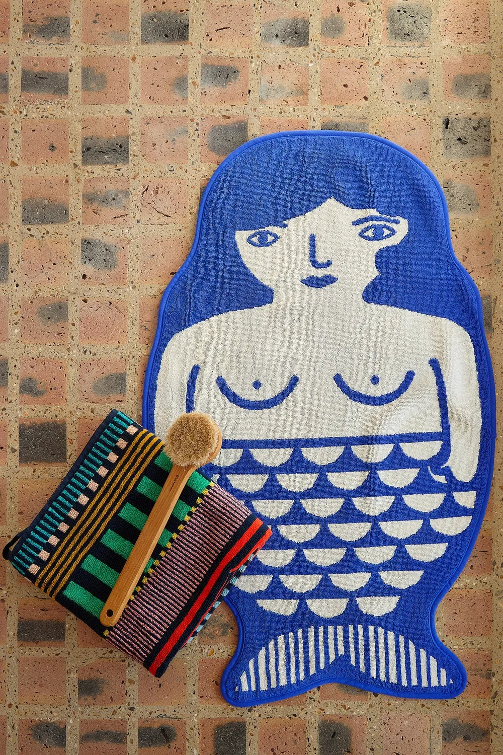Donna Wilson Mermaid Badematte 50x75 Baumwolle