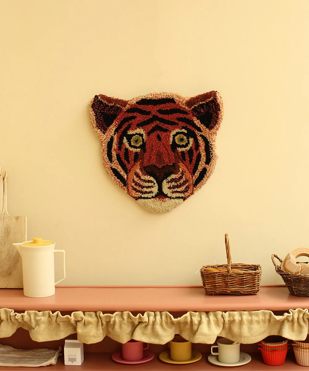 Doing Goods Tula Tigerkopf Teppich Wolle Salbei