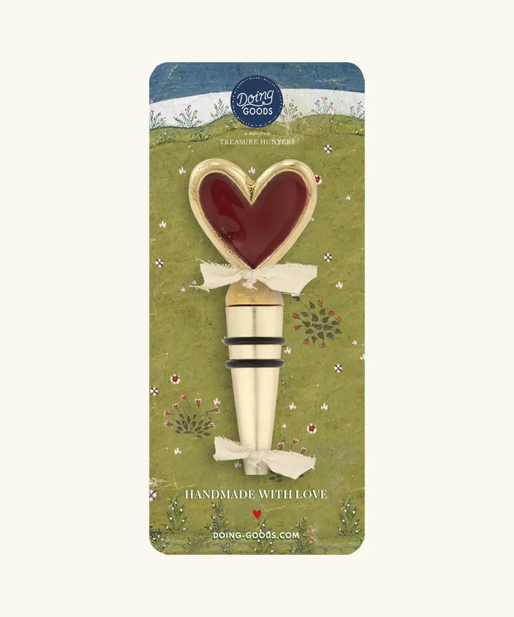 Doing Goods Pyar Heart Flaschenstopfen Gold mit Herz
