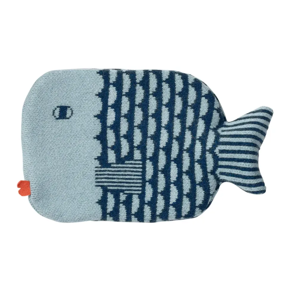 Donna Wilson Finn Wärmflasche Fisch Blau Lammwolle