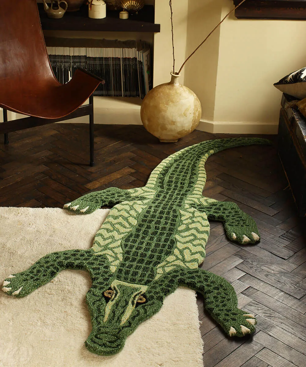 Doing Goods Coolio Crocodile Large Teppich Krokodil Wolle