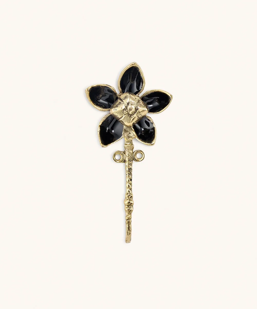 Doing Goods Liv Fleur Noir Wandhaken Messing Schwarz