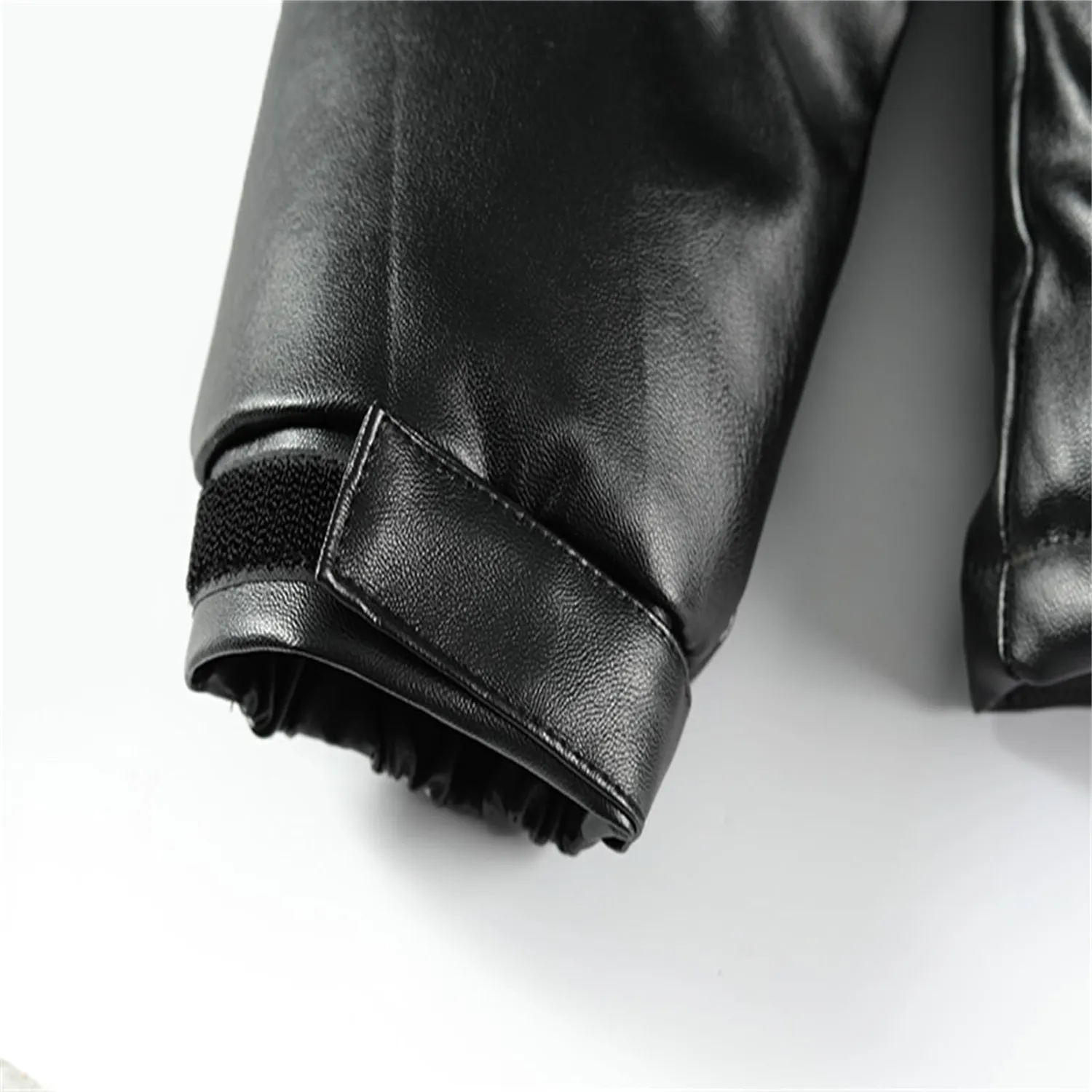 HonunGron Herren Winterjacke Kunstleder Winddicht Wasserdicht