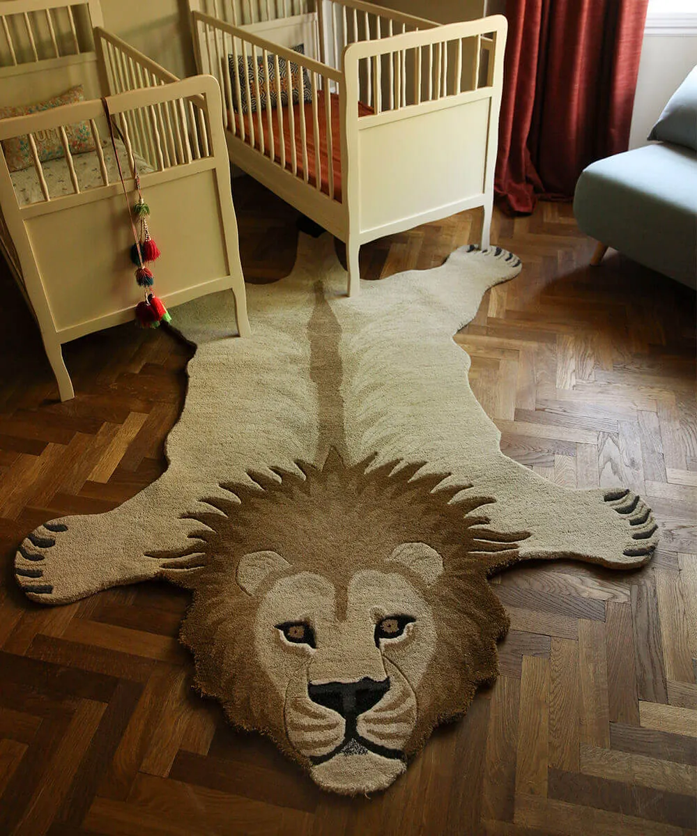 Doing Goods Tapis Amis Moody Lion XL Teppich Wolle Löwe