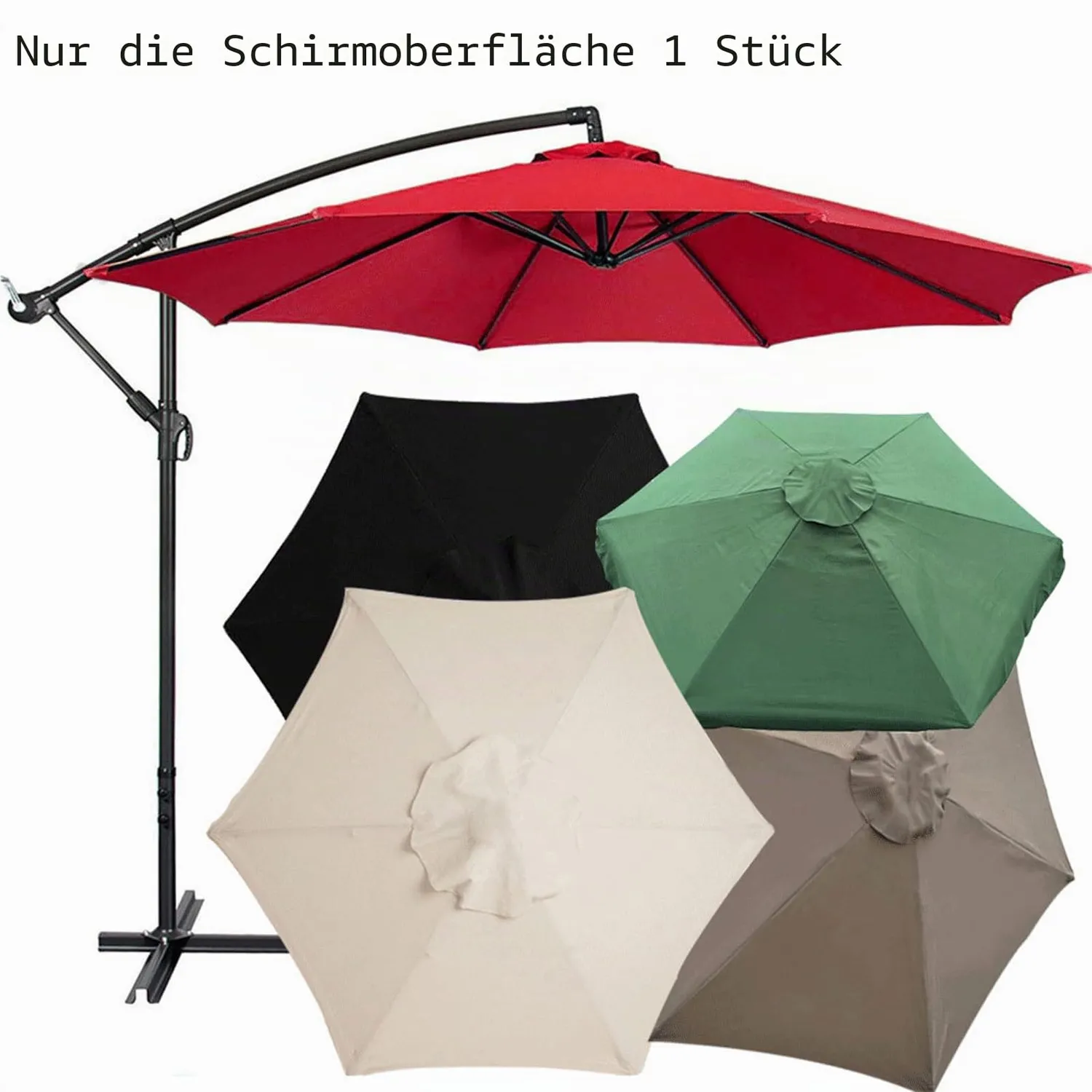 HonunGron Sonnenschirm Ersatzbezug Polyester UV-Schutz