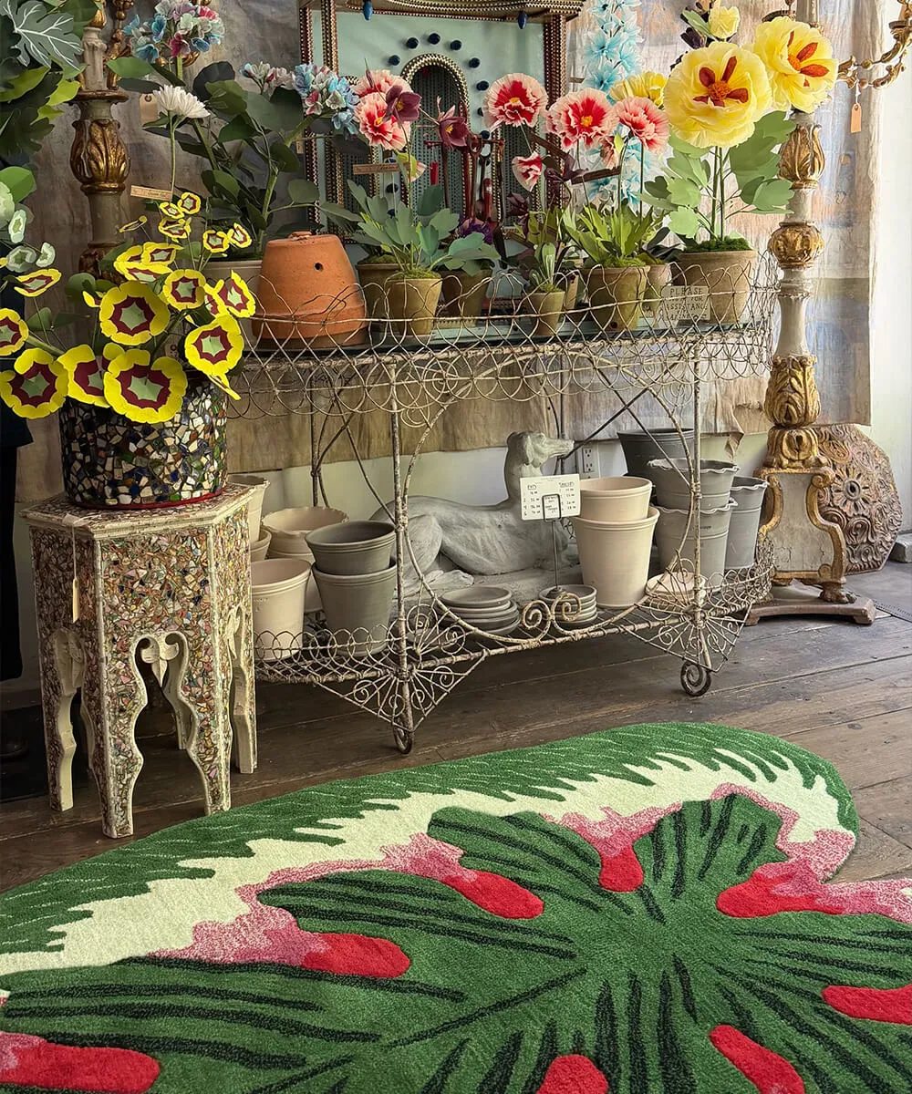 Doing Goods John Derian Ceriman Blatt Teppich Wolle Handmade