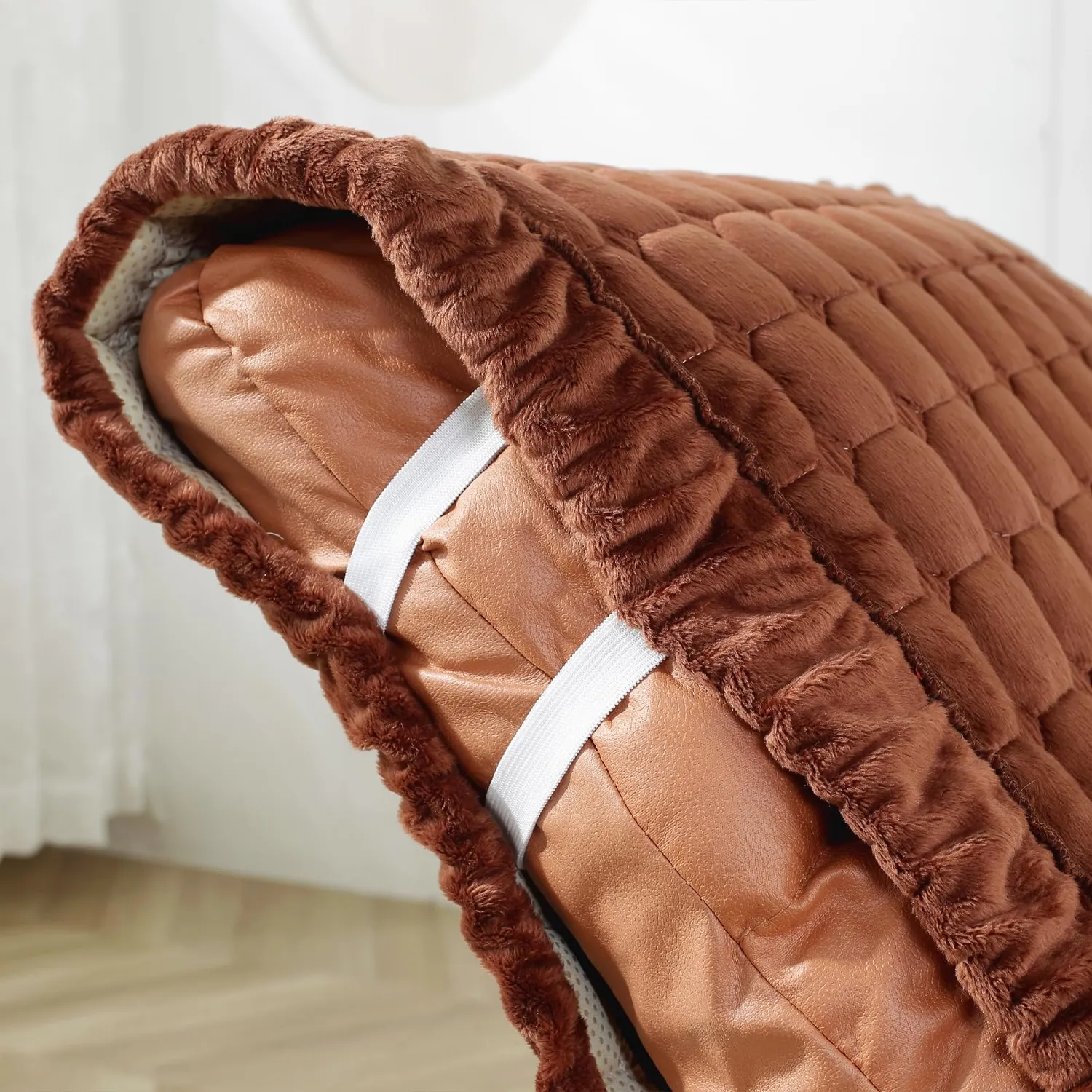 HonunGron Flanell Schaukelstuhlauflage Hellgrau 45x135cm