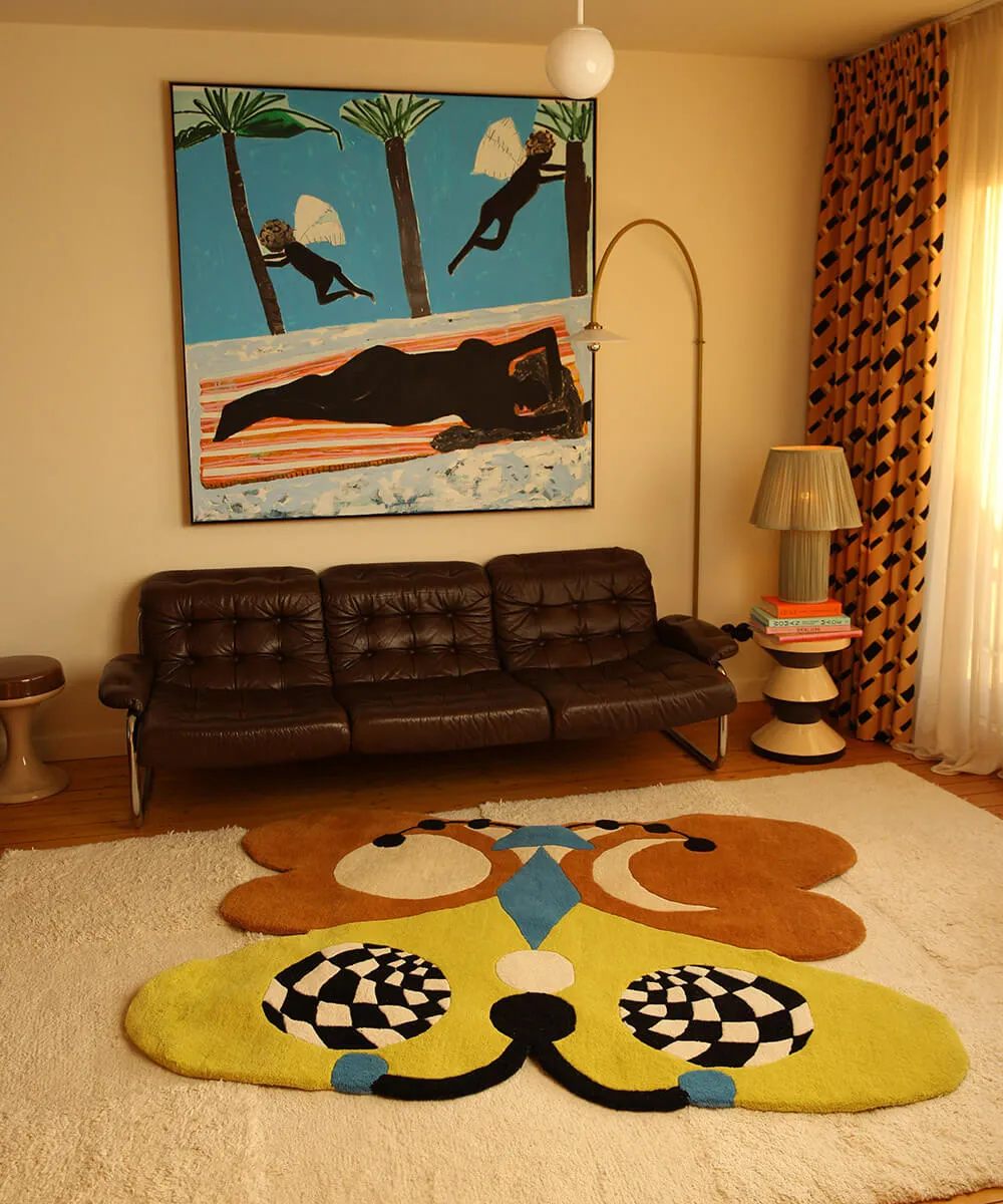 Doing Goods Melody Moon Citron Teppich XL 150x180 Wolle