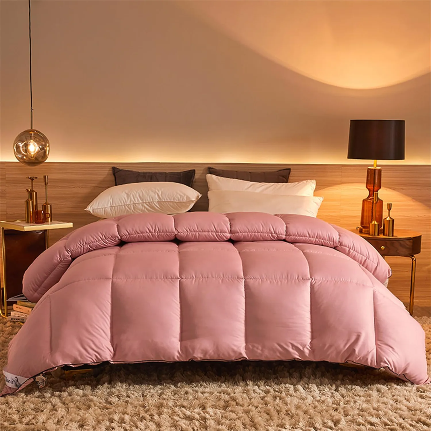 HonunGron Daunendecke Winter 200x230 Rosa 3 kg Daunen