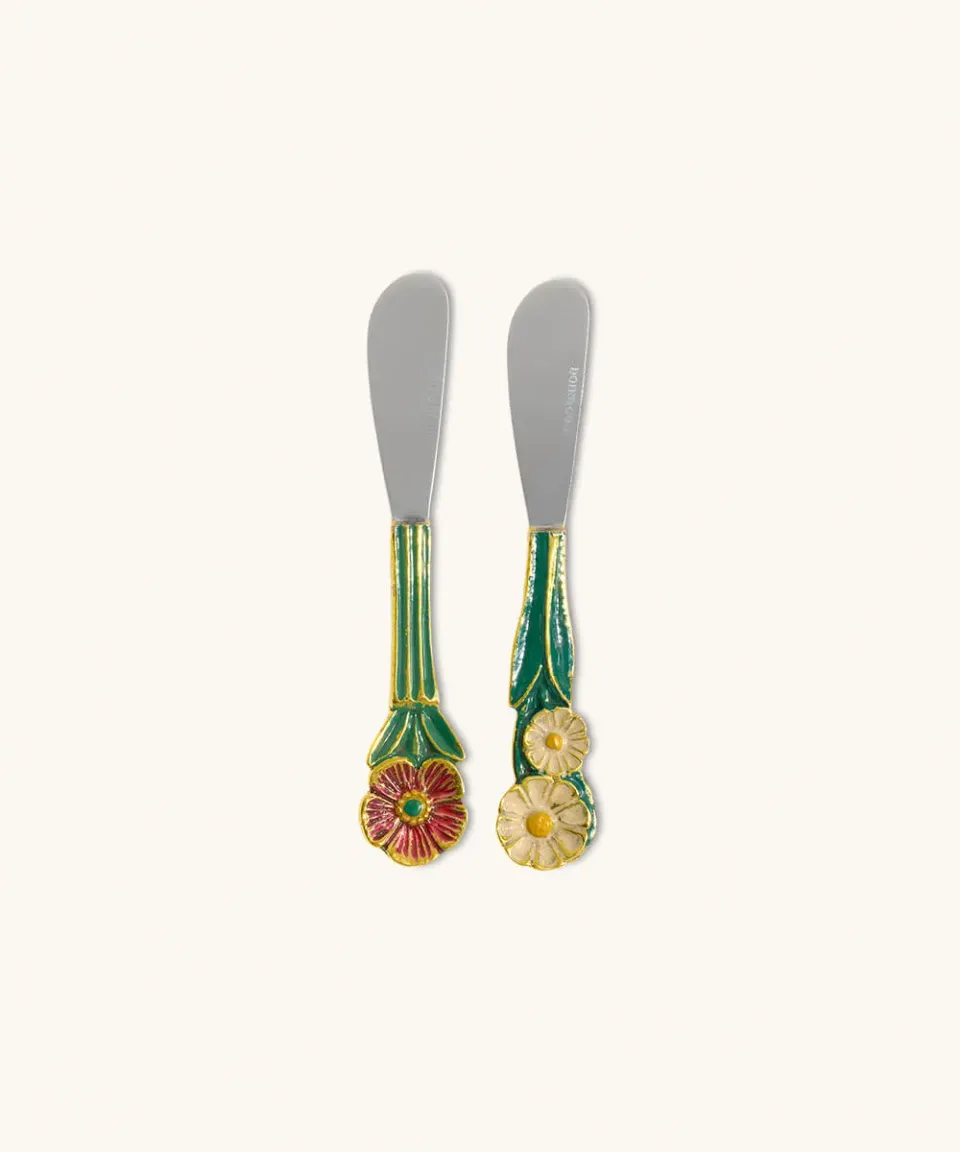 Doing Goods Posy Buttermesser Set 2-teilig floral Gold