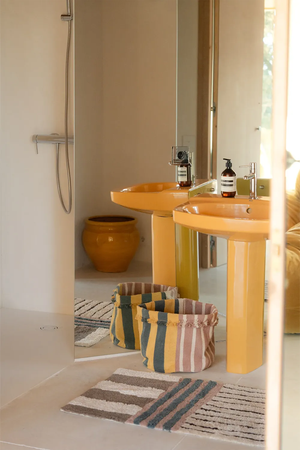 Lorena Canals Terrazo Korb Tall 35x35 Baumwolle beige