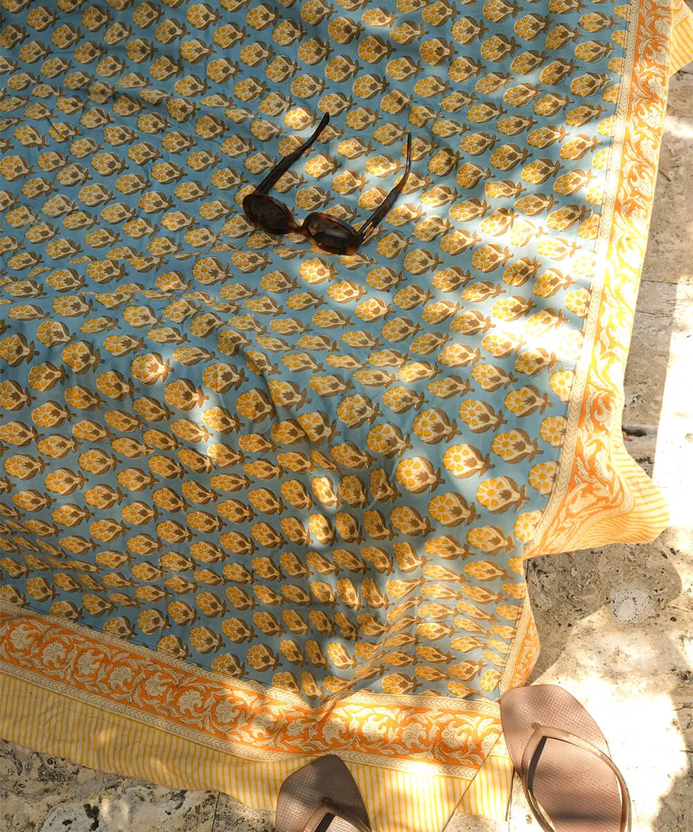 Doing Goods Emma Blau Single Plaid Decke Baumwolle Beutel