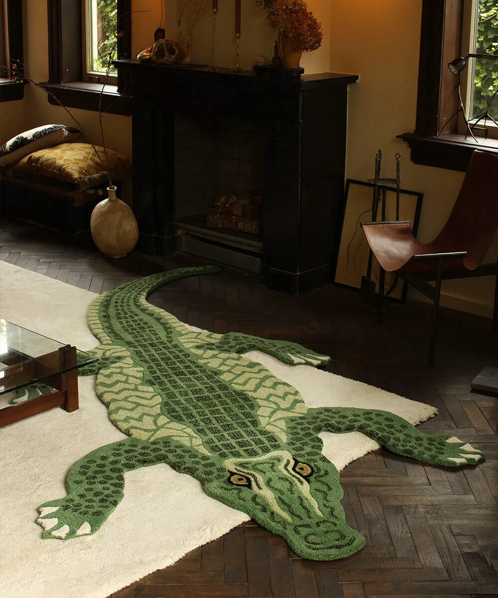 Doing Goods Coolio Crocodile XL Teppich Wolle Krokodil