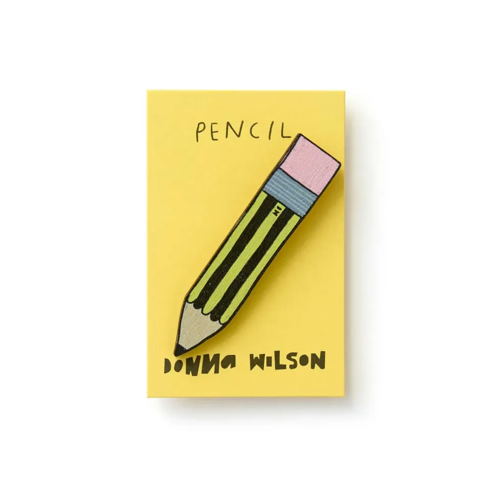 Donna Wilson Pencil Pin Badge Anstecker Buche 4,5 cm