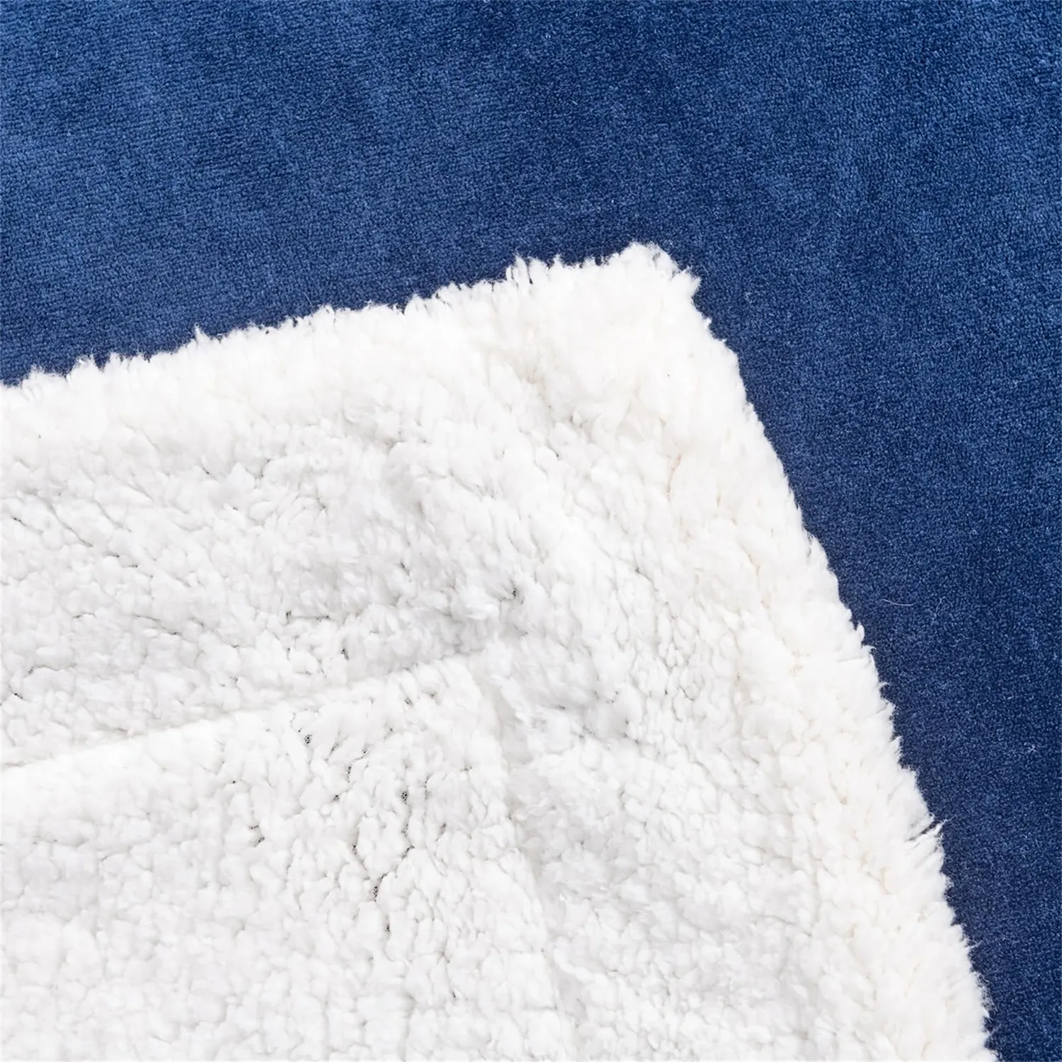 HonunGron Sherpa Fleecedecke 150x200 Marineblau