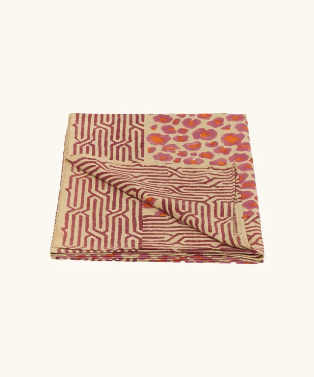 Doing Goods Pink Leopard Single Plaid Decke Rosa mit Beutel