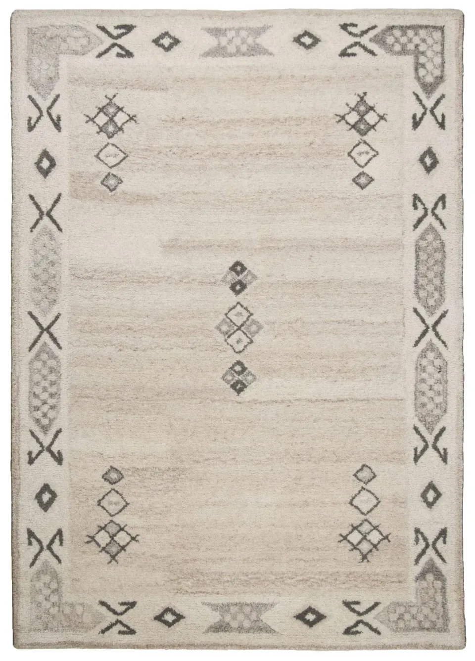THEKO Royal Berber Teppich 60x90 cm Melange Schurwolle